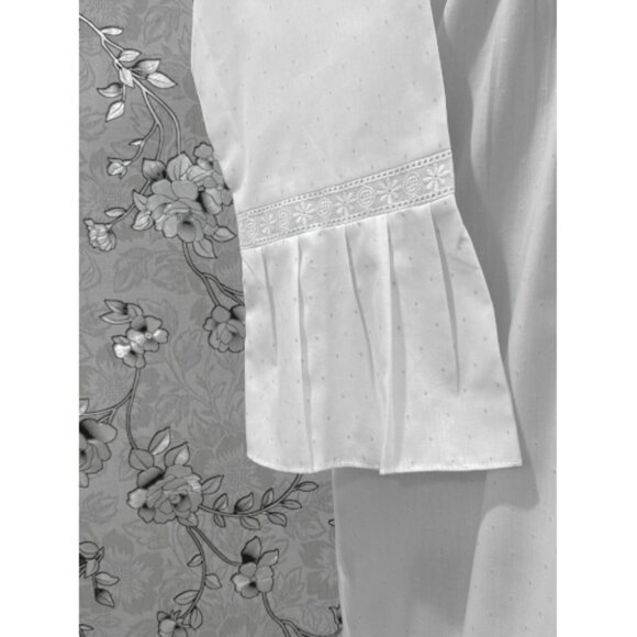 SoieRose 100% Cotton Victorian Nightgown – with Subtle Blue Dots - SR-1204 - Picture 9 of 11